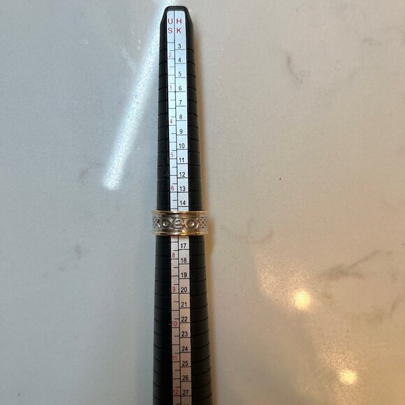 Vintage Two Tone Celtic Knot Ring 14k White Gold & Yellow Gold - Picture 4 of 6